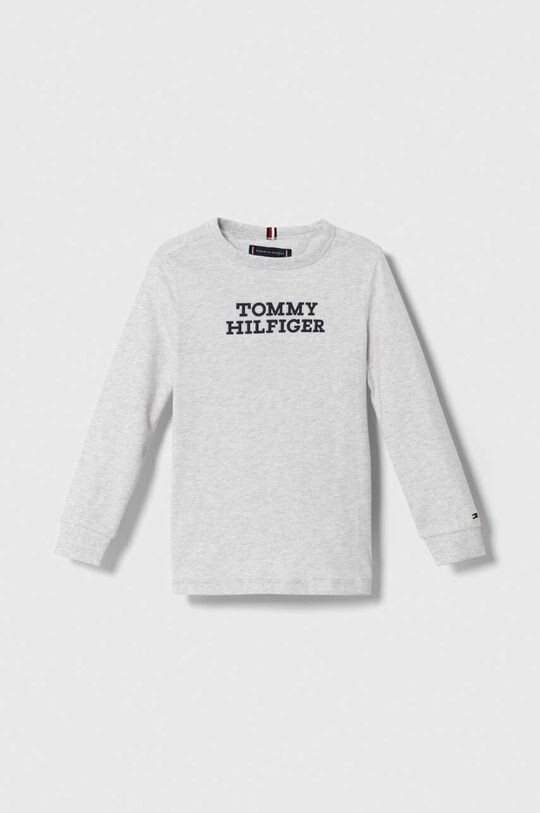 

Детская хлопковая футболка с длинными рукавами Tommy Hilfiger, серый