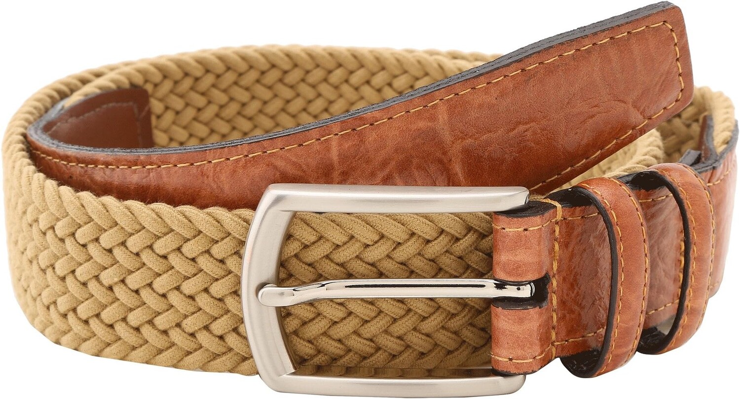 

Ремень Torino Leather Co. 32MM Italian Woven Multi Cotton Elastic, хаки