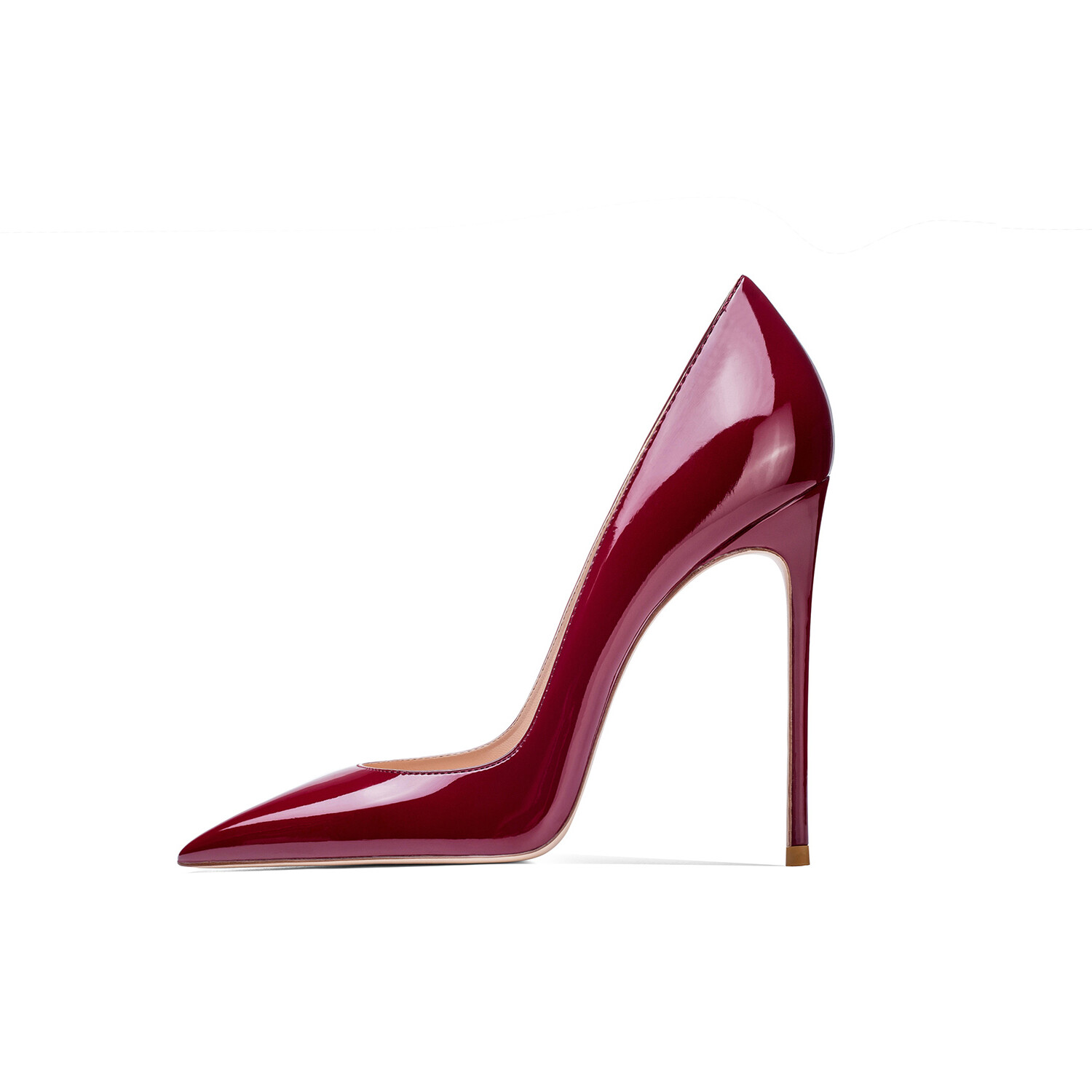 

Туфли женские на высоком каблуке Ganxiaojie, цвет Wine red patent leather 9cm