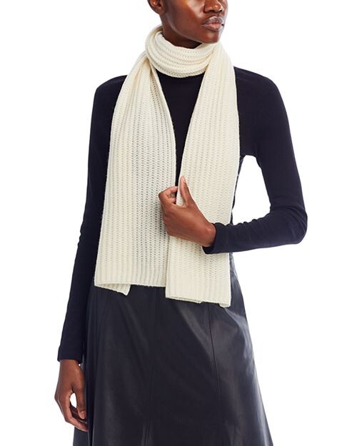 

Шарф в рубчик C by Bloomingdale's Cashmere, цвет White
