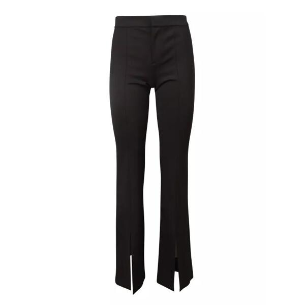 

Брюки low-rise pants with slit bottom Alice + Olivia, черный
