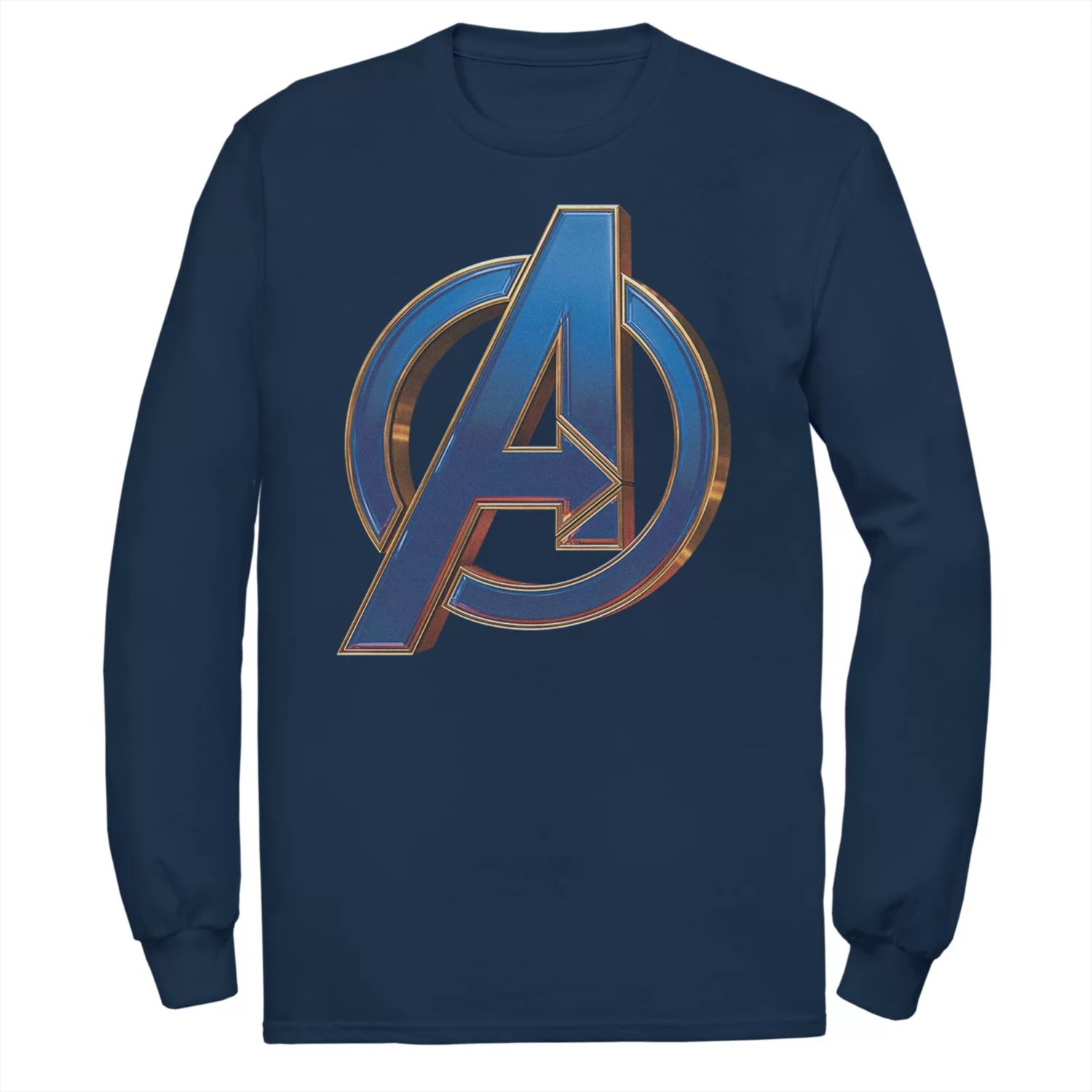 Мужская синяя футболка с длинными рукавами и логотипом Marvel Avengers Licensed Character