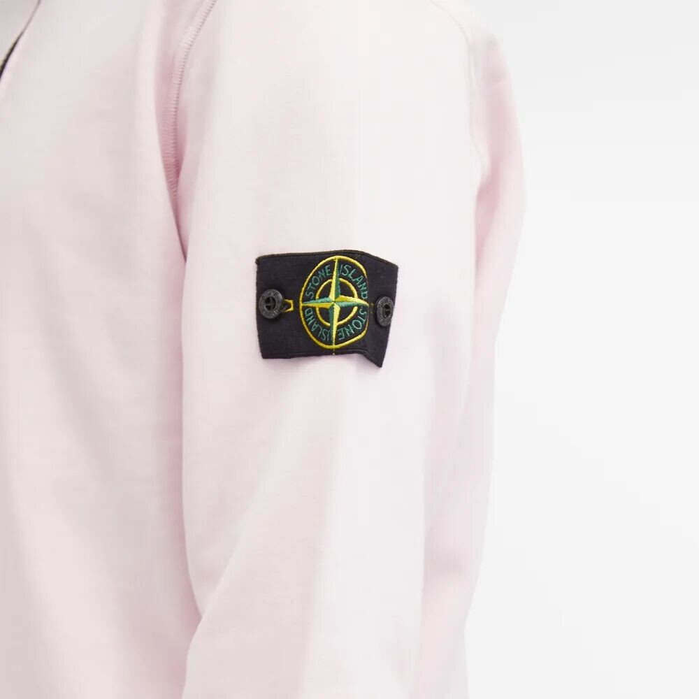 Stone Island Окрашенный в одежде спортивный свитер на молнии до половины, розовый