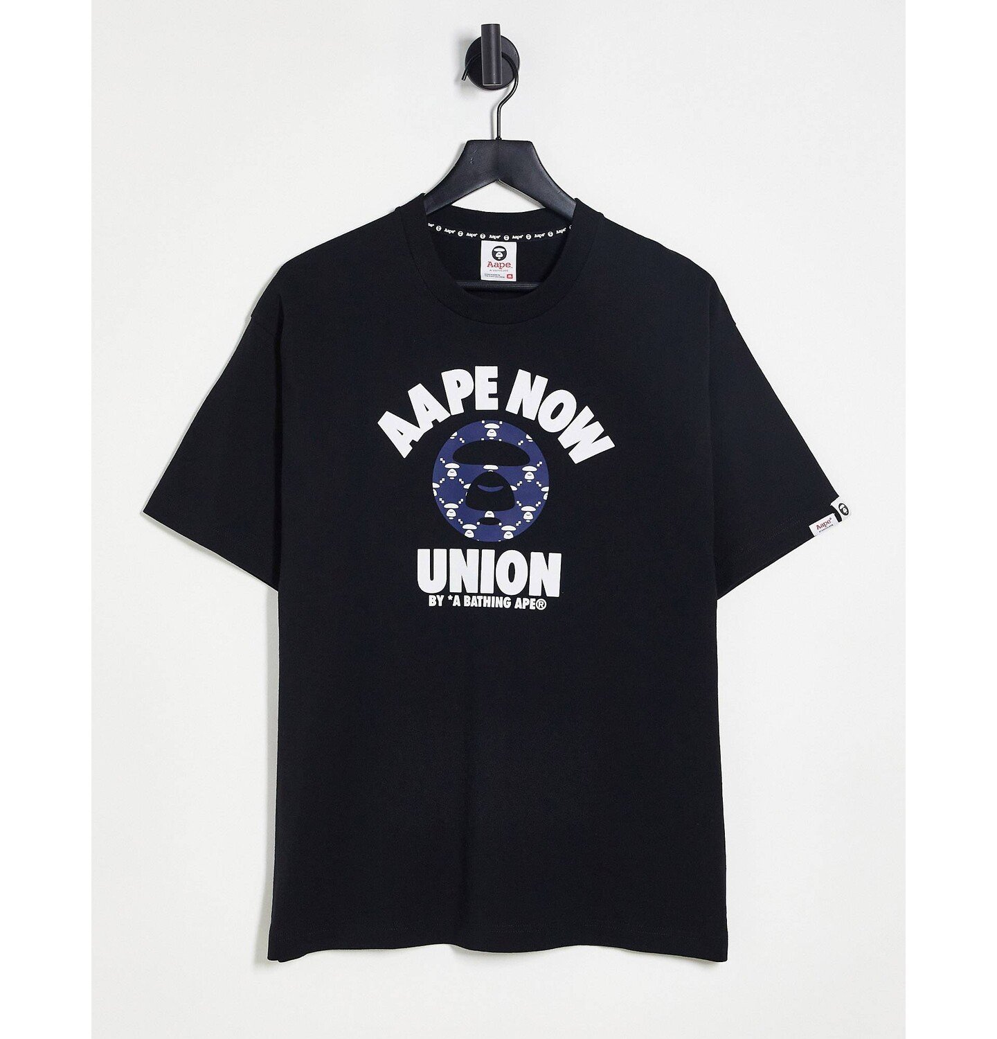 

Черная футболка для колледжа Aape By A Bathing Ape AAPE BY A BATHING APE, Черный