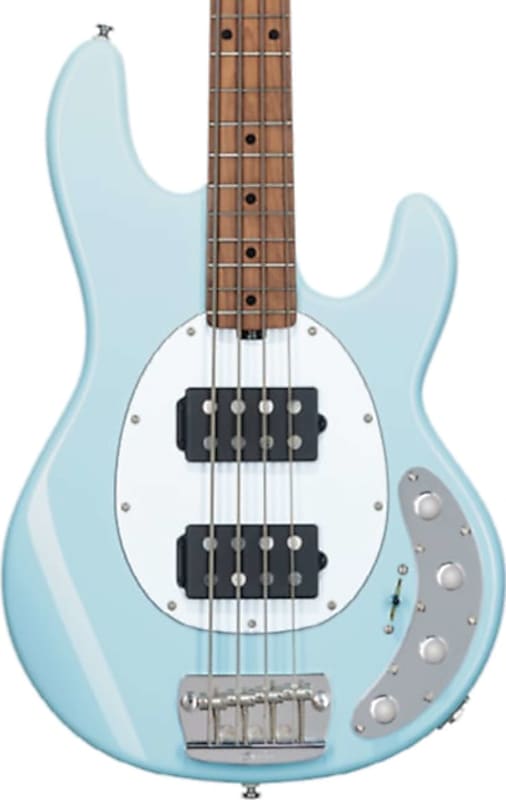 цена Басс гитара Sterling StingRay Ray34HH Bass Guitar, Daphne Blue w/ Gig Bag