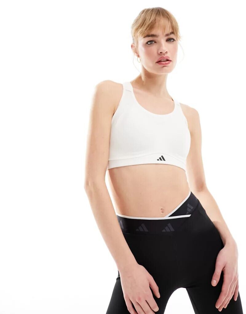 

Белый спортивный бюстгальтер с высокой поддержкой adidas Training TLRD adidas performance