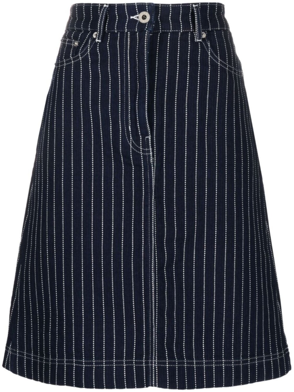 

Kenzo striped denim midi skirt, синий