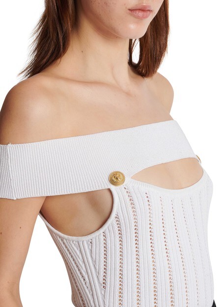 

Ажурное трикотажное боди. Balmain