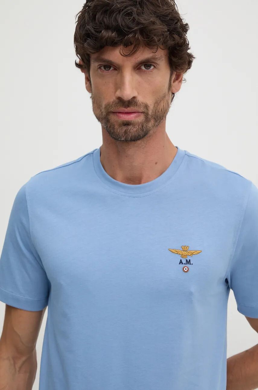 

Хлопковая футболка Aeronautica Militare, синий