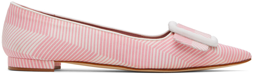

Розово-белые балетки Maysale Manolo Blahnik