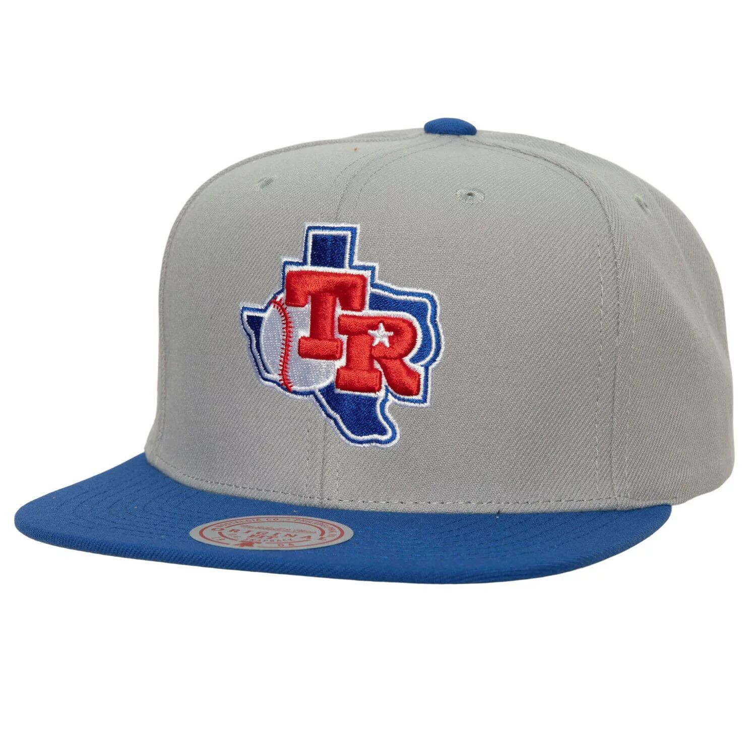 

Мужская выездная бейсболка Mitchell & Ness Grey Texas Rangers Cooperstown Collection Away Snapback