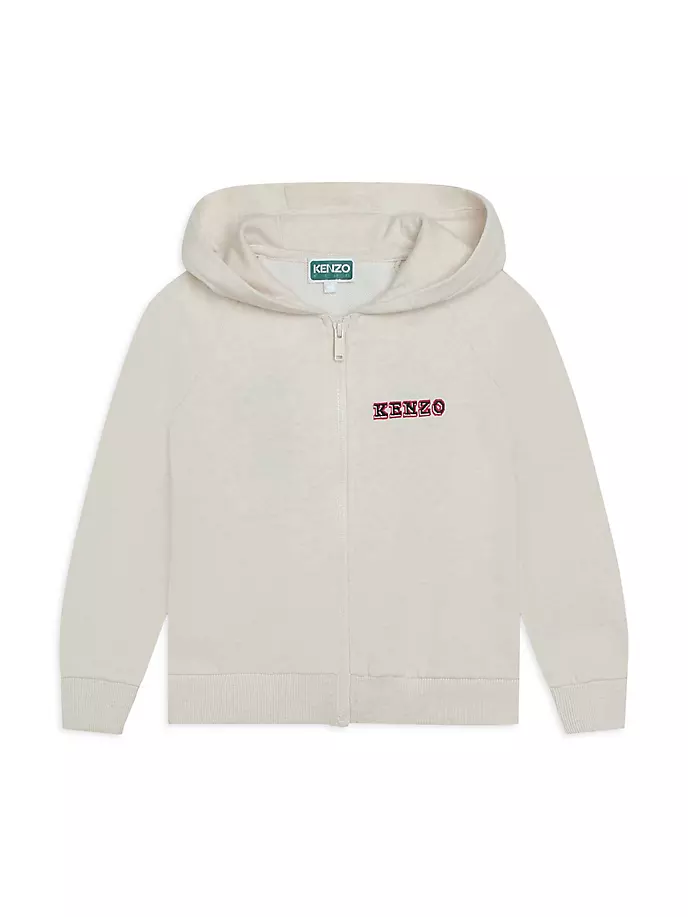 

Толстовка на молнии с логотипом Little Girl's & Girl's Kenzo, цвет linen