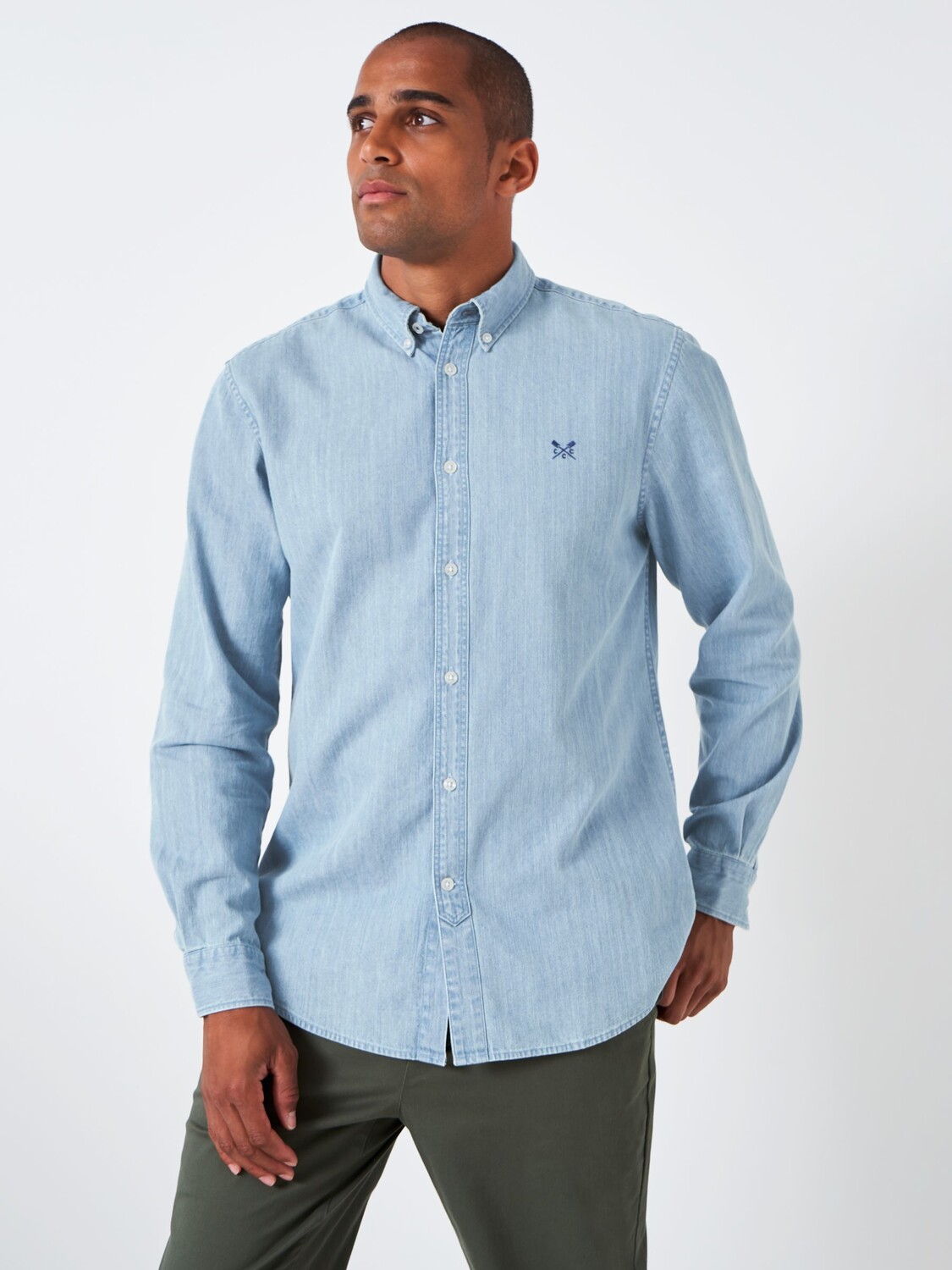 

Джинсовая рубашка Crew Clothing Thronwick, синий деним