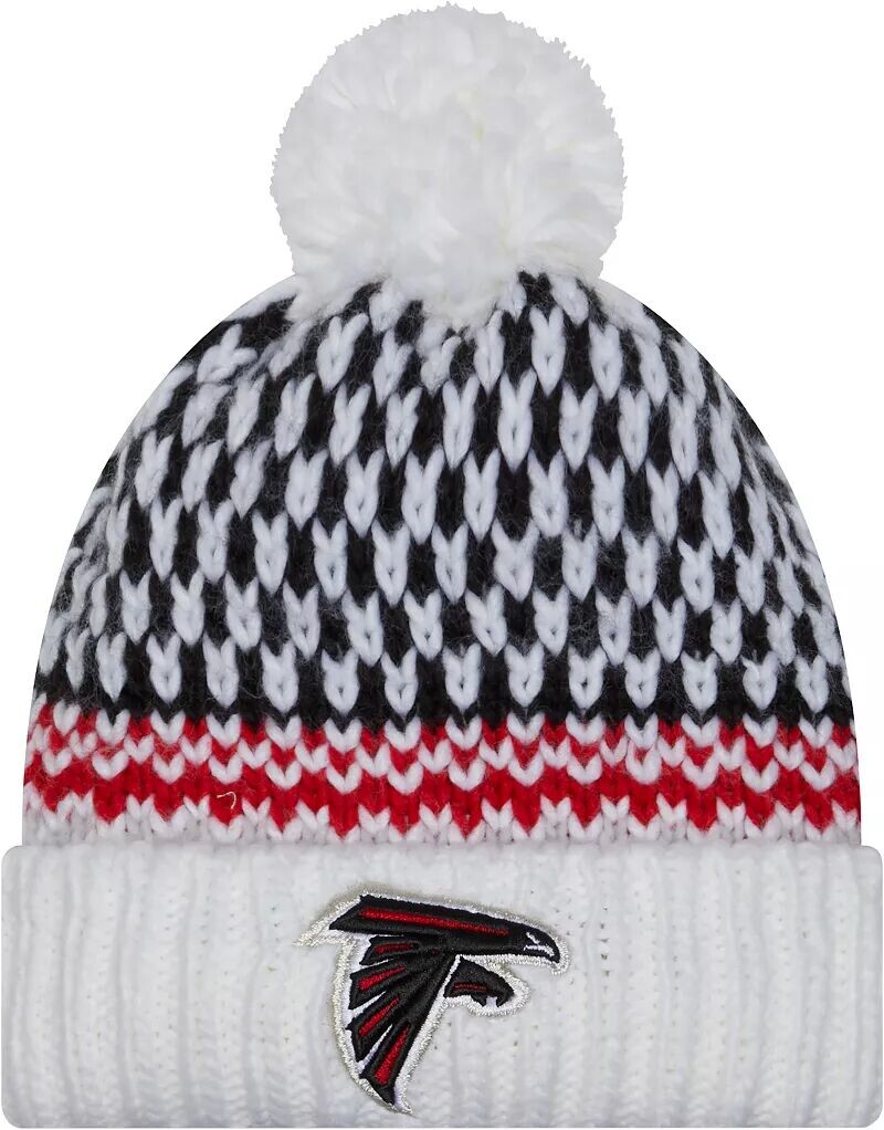 

Женская белая вязаная шапка New Era Atlanta Falcons 2023 Sideline
