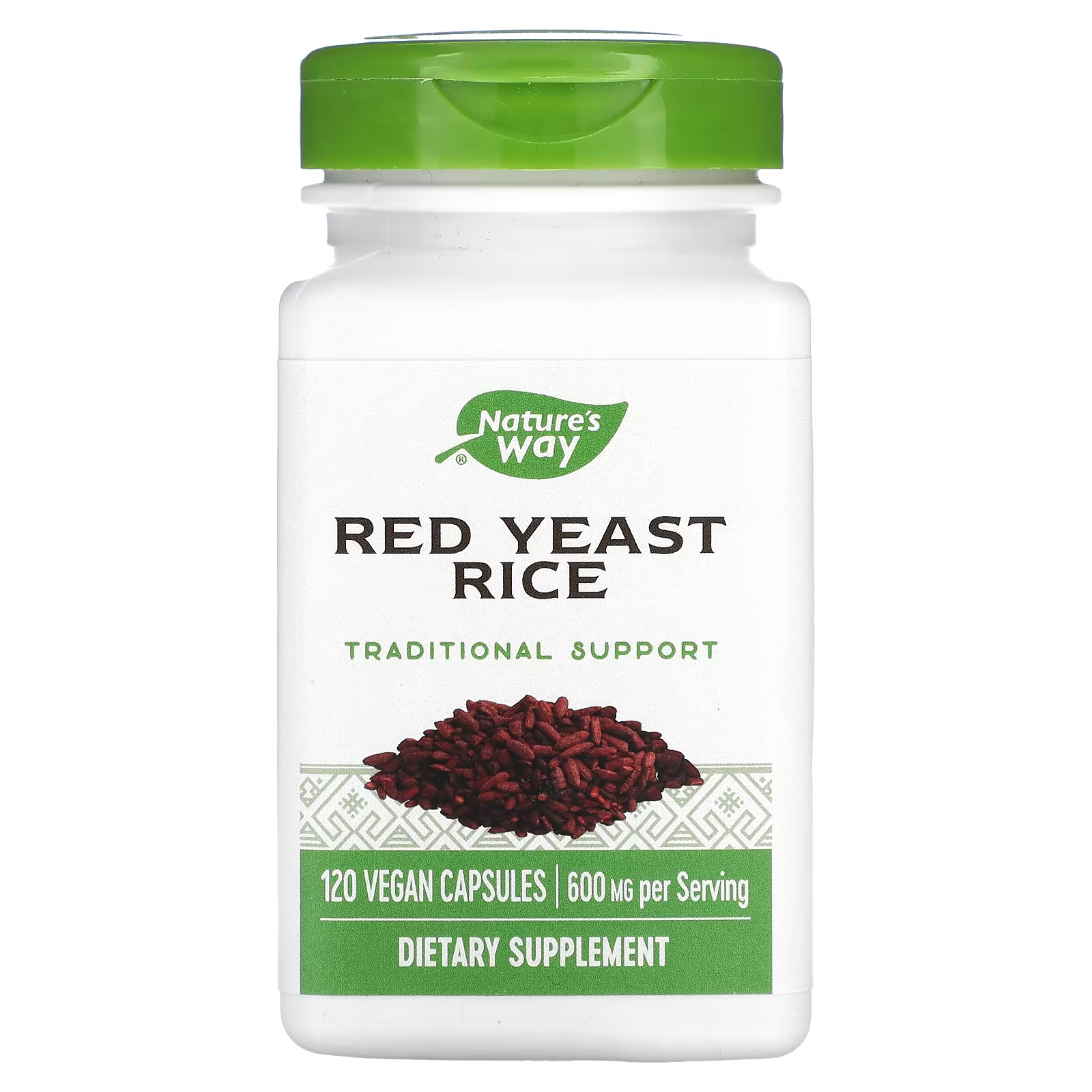 Красный дрожжевой рис Nature's Way 600 мг, 120 веганских капсул
