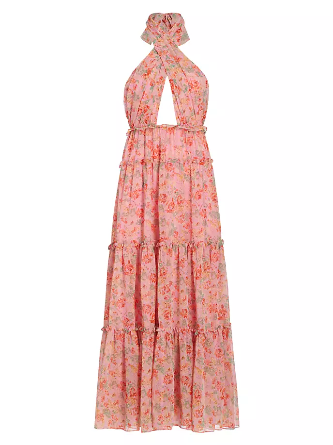 

Платье макси с цветочным принтом Jaidee Astr The Label, цвет pink floral