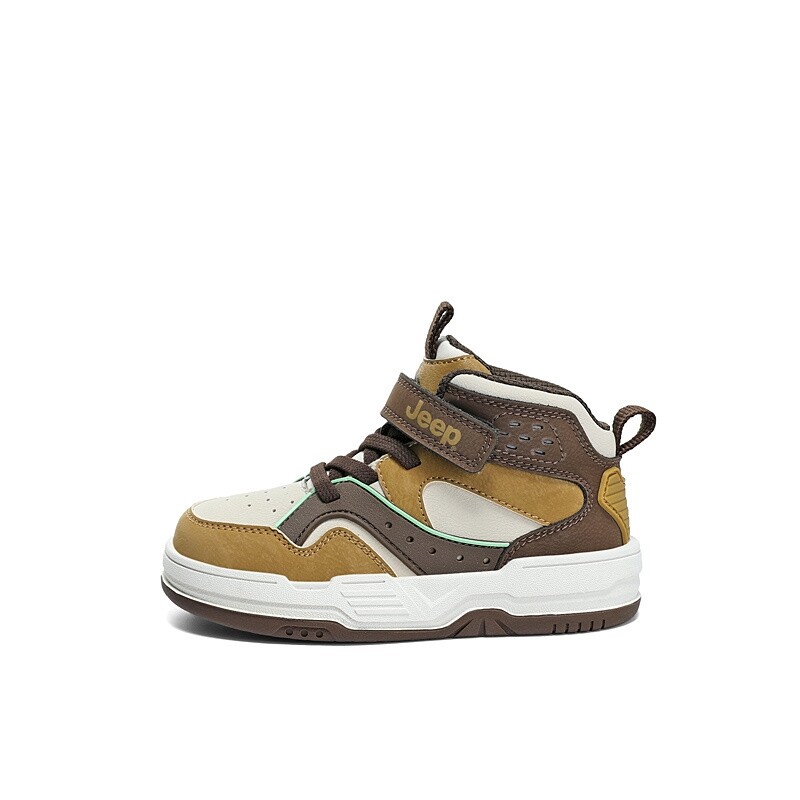 

Кроссовки Jeep Kids Skateboarding Shoes Kids High-top White/Brown, хаки