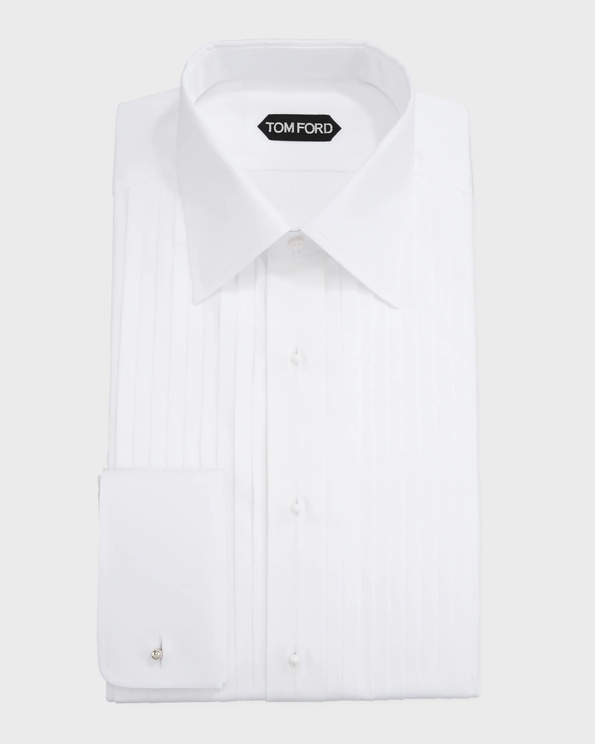 

Мужская деловая рубашка со складками TOM FORD, цвет White