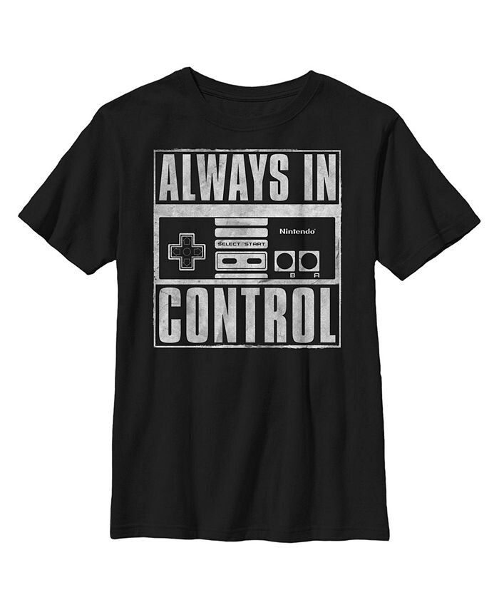 

Детская футболка с потертостями Boy's Always in Control Controller Nintendo, черный