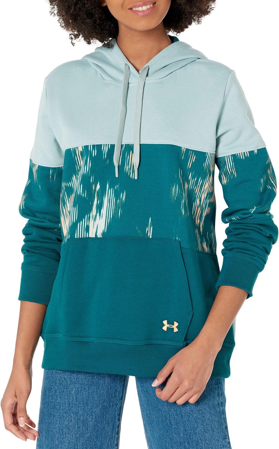 

Флисовая толстовка Rival с блокировкой Under Armour, цвет Opal Green/Tourmaline Teal/Afterglow