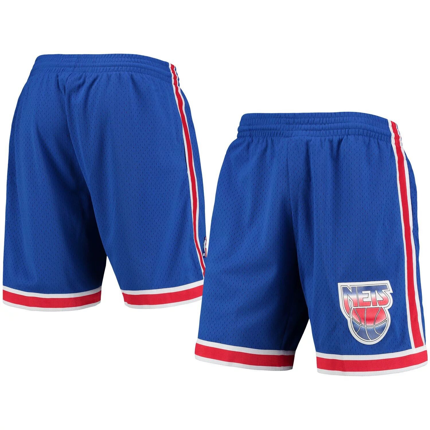 

Мужские синие шорты Mitchell & Ness New Jersey Nets Hardwood Classics Primary Logo Swingman