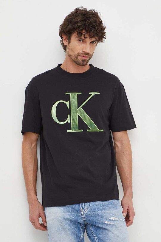 

Хлопковая футболка Calvin Klein Jeans, черный