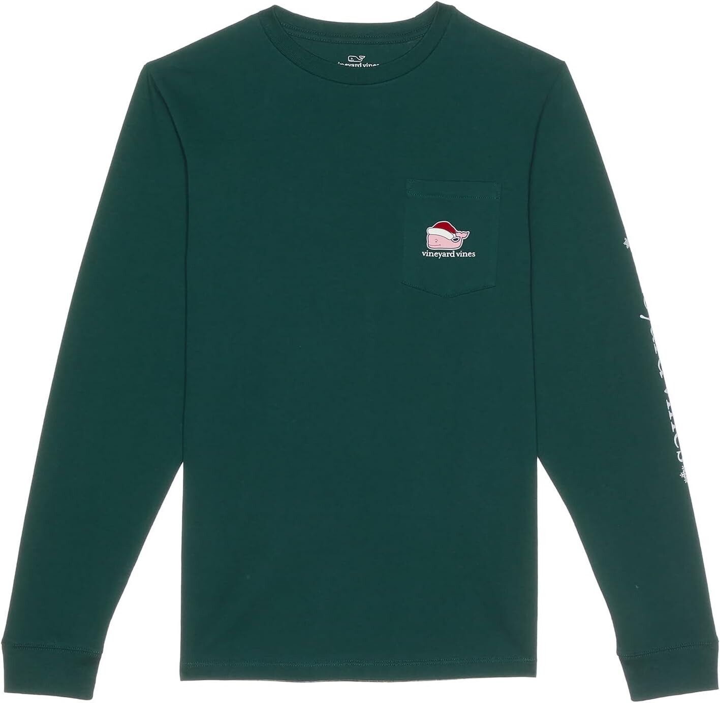 

Футболка Vineyard Vines Kids Santa Long Sleeve Tee, цвет Charleston Green