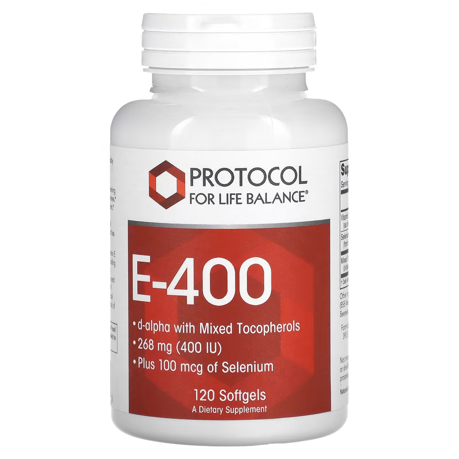 Протокол Life Balance E-400 268 мг (400 МЕ) 120 мягких таблеток Protocol for Life Balance