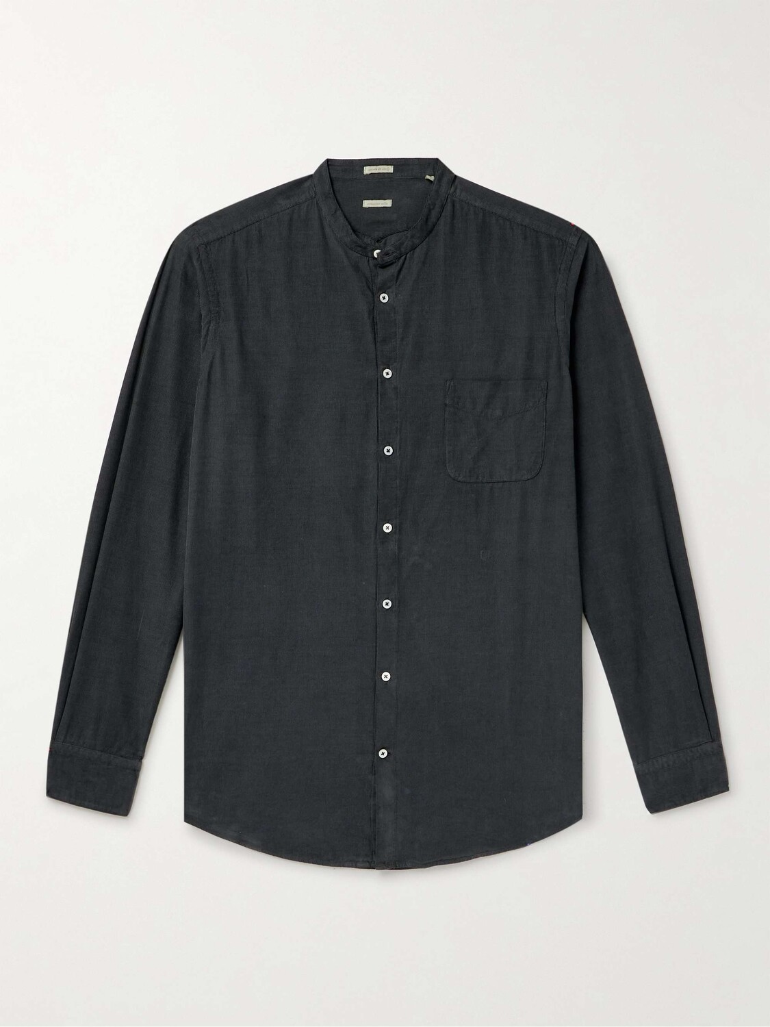 

Рубашка Noto2 Slim-Fit с воротником-стойкой из хлопка и вельвета MASSIMO ALBA, нави