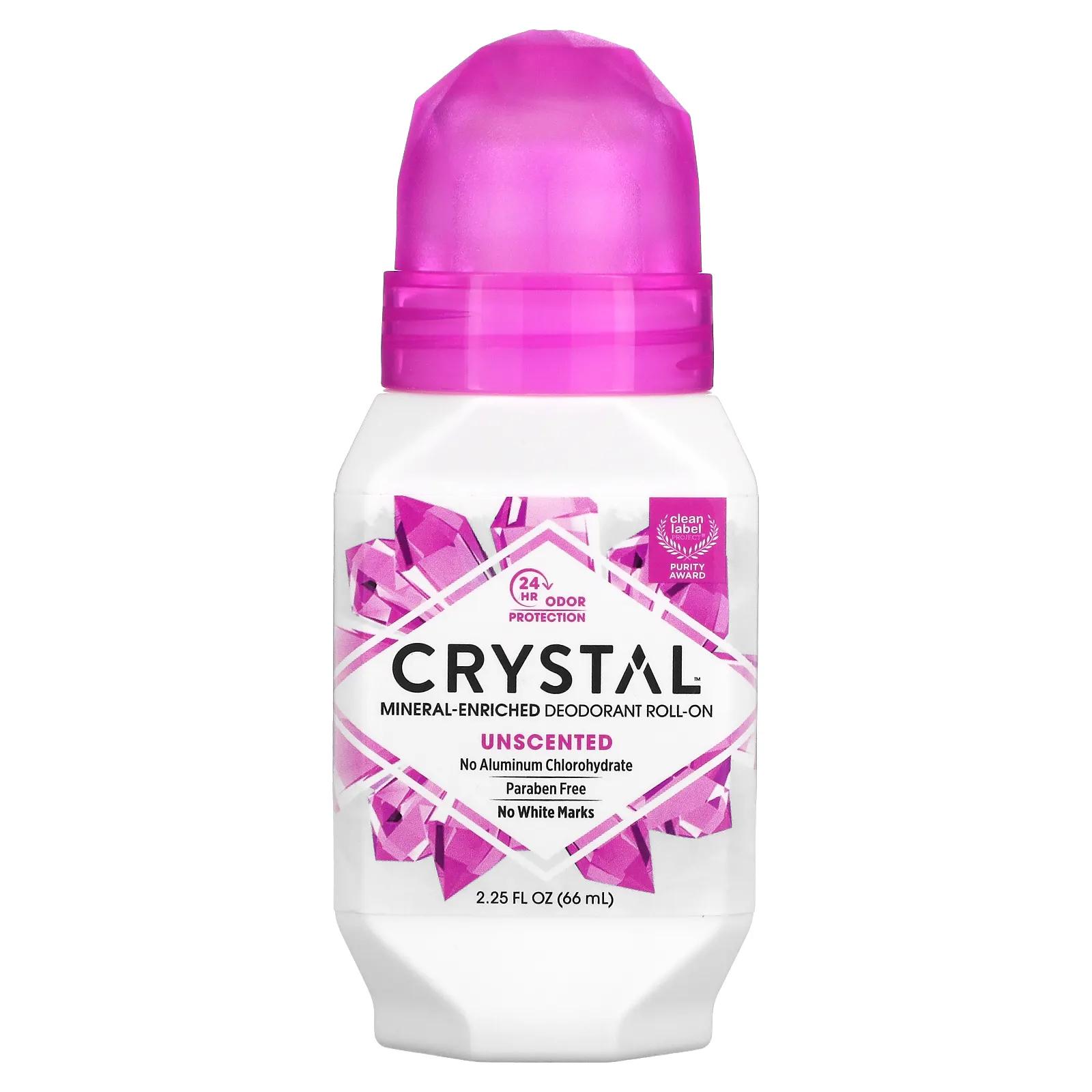 Crystal Body Deodorant Минеральный шариковый дезодорант без запаха 2,25 ж. унц. (66 мл) crystal body deodorant минеральный дезодорант карандаш без запаха 120 г 4 25 унции