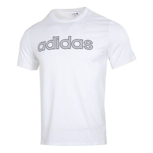 Футболка Men's adidas neo Athleisure Casual Sports Breathable Logo Solid Color Round Neck Short Sleeve White T-Shirt, мультиколор
