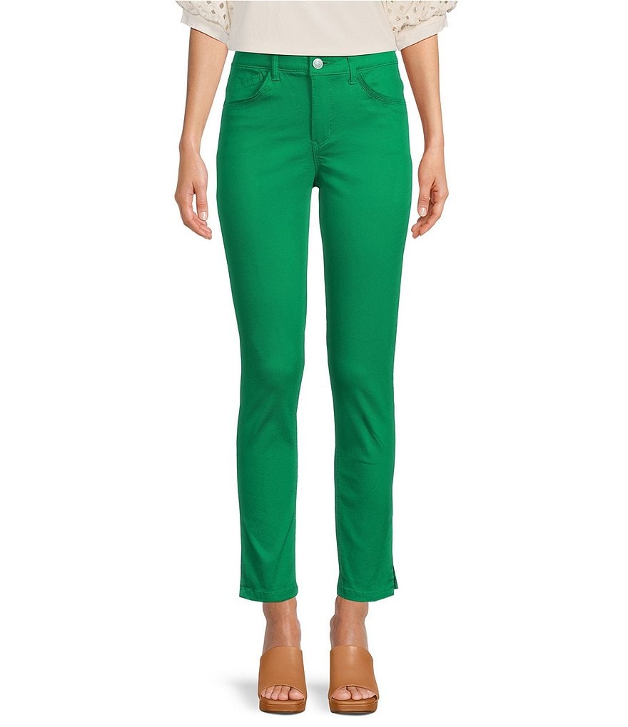 Твиловые джинсы скинни с боковыми разрезами по щиколотку Gibson & Latimer Perfect Fit, зеленый