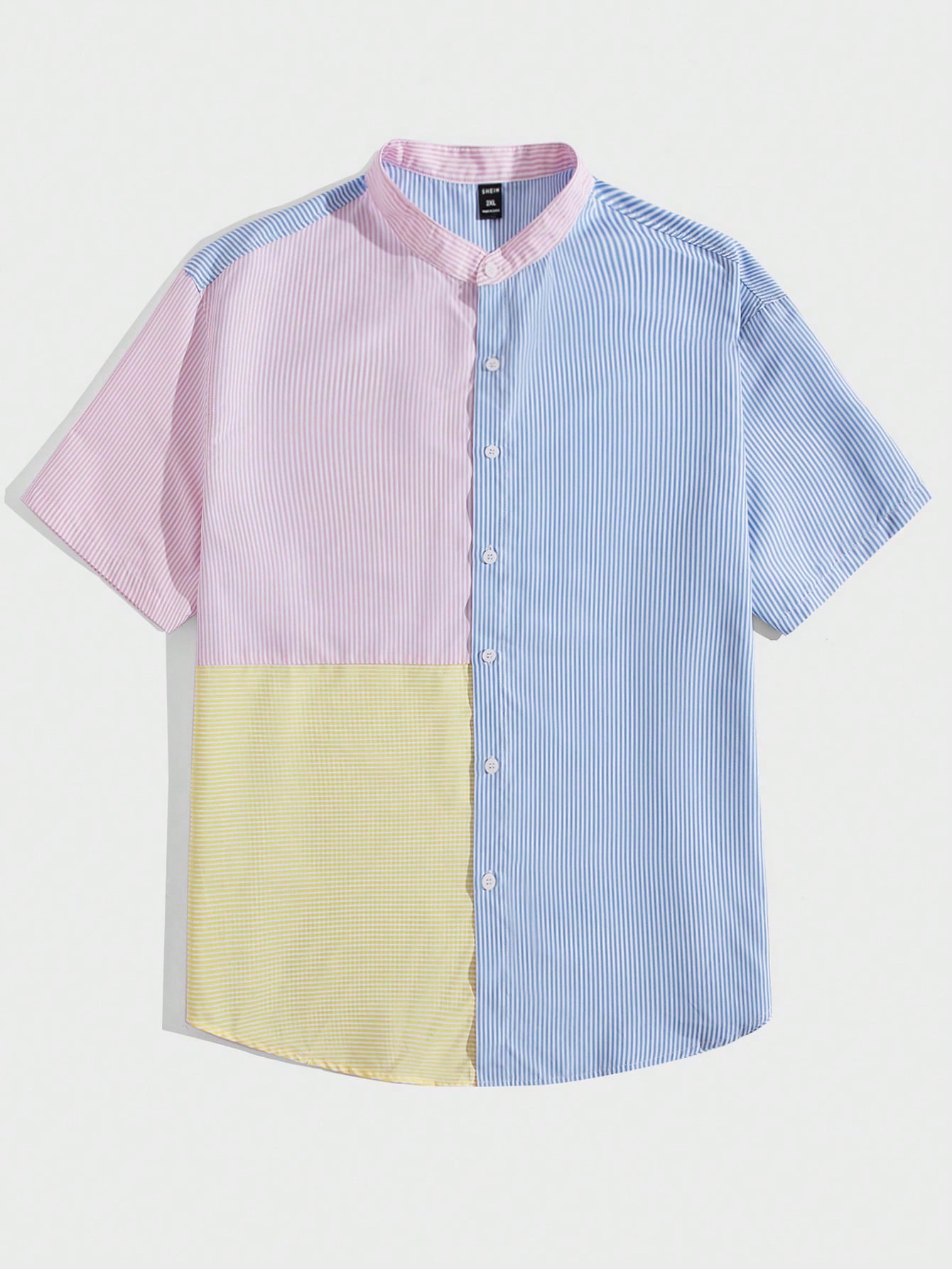 Мужская рубашка в полоску с цветными блоками Manfinity Hypemode Plus, многоцветный