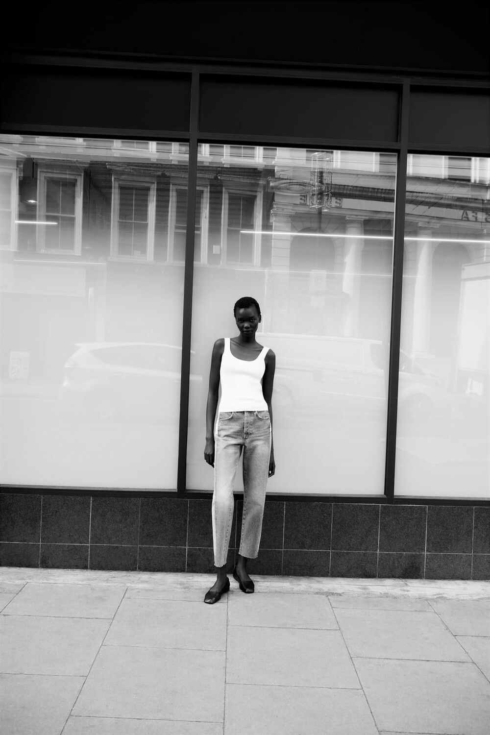

Трикотажный топ с ремнями ZARA, белый