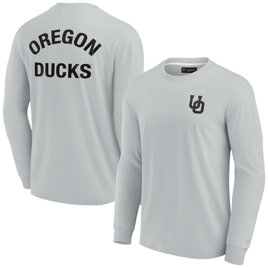 

Футболка с длинным рукавом Fanatics Signature Oregon Ducks, серый