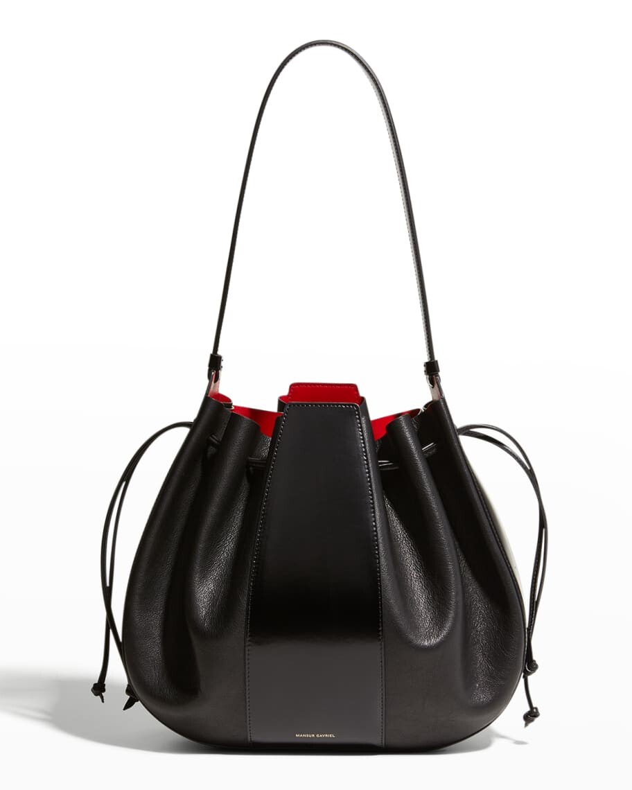 

Большая кожаная сумка через плечо Lilium с кулиской Mansur Gavriel