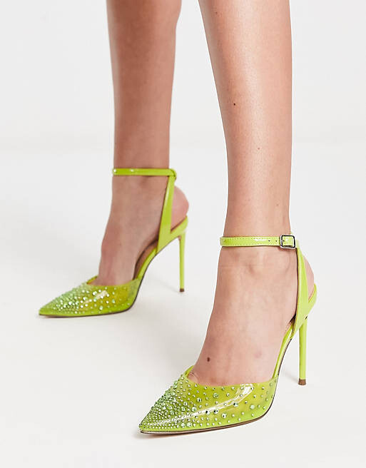 

Светло-салатовые туфли на каблуке с украшением Steve Madden Revert