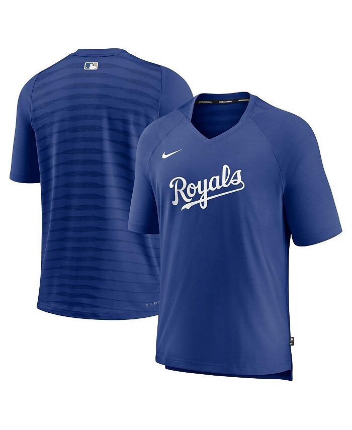 

Мужская футболка Royal Kansas City Royals Authentic Collection Pregame Raglan Performance с v-образным вырезом Nike, синий