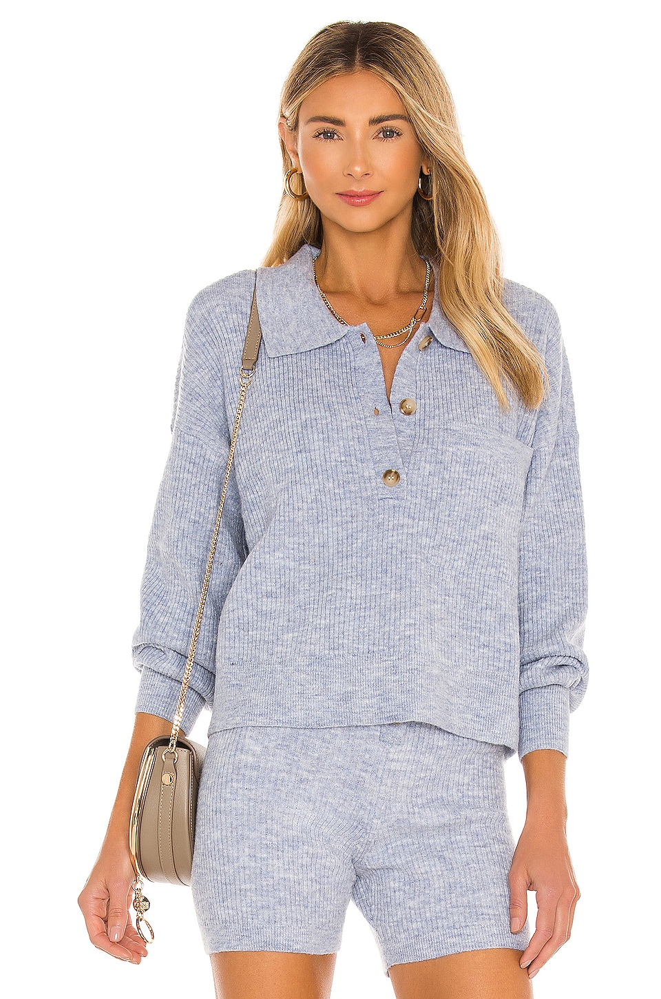 Поло Song of Style Amanda Oversized Knit, синий шорты song of style oliver цвет blue landscape ab