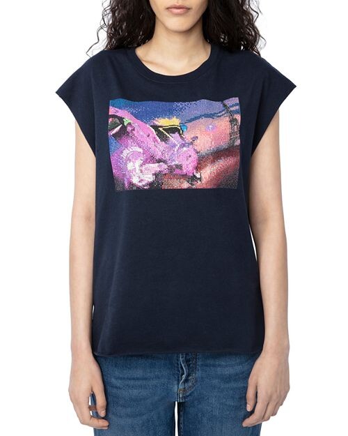 

Мото футболка Cecilia для девочек Zadig & Voltaire, цвет Blue