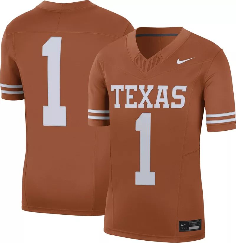 

Мужская футбольная майка Nike Texas Longhorns #1 Burnt Orange Dri-FIT Limited VF