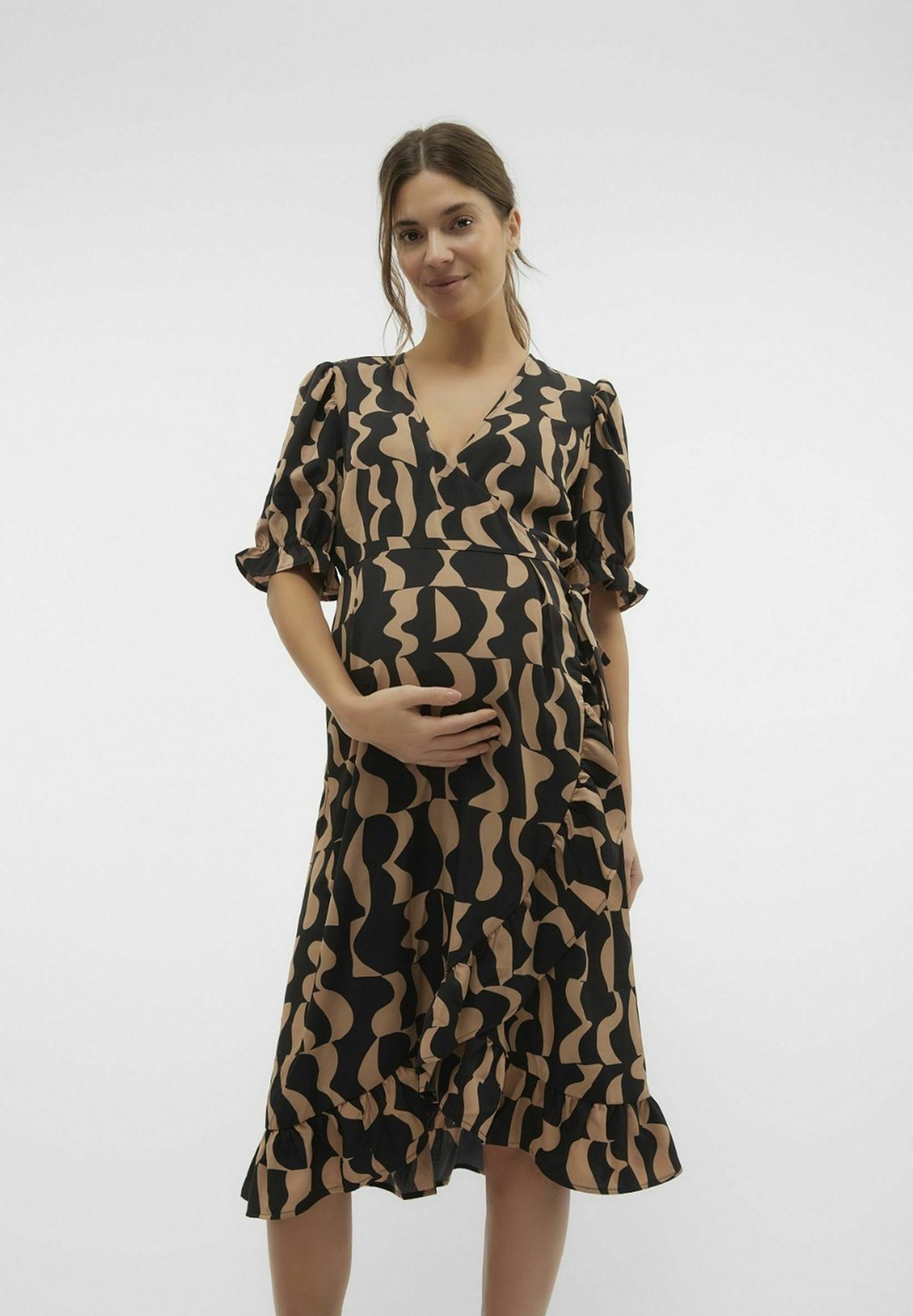 цена Повседневное платье WICKEL S S WRAP MAMALICIOUS, цвет savannah tan