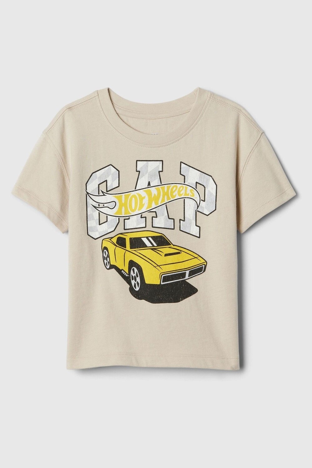 

Футболка с короткими рукавами и рисунком Hot Wheels (от 12 месяцев до 5 лет) Gap, бежевый