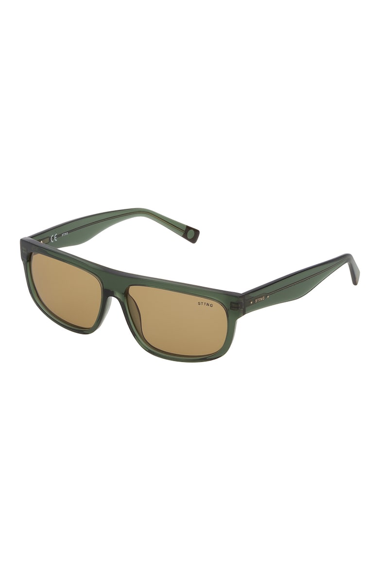 однотонные прямоугольные солнцезащитные очки sting серый Однотонные солнцезащитные очки Sting, зеленый