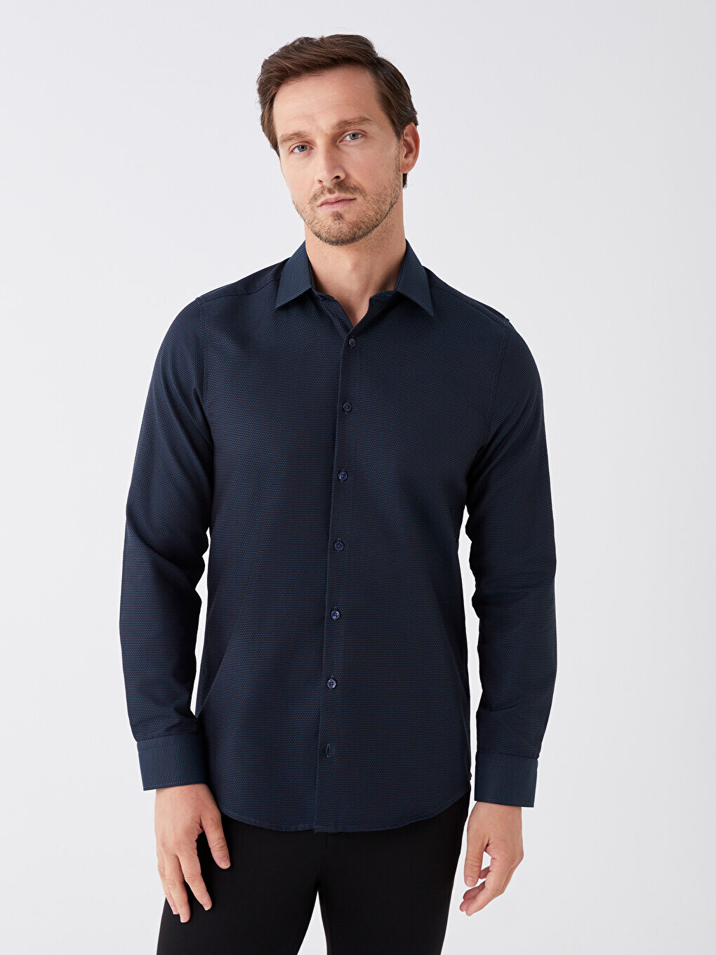 

Мужская рубашка Добби Slim Fit с длинным рукавом LCWAIKIKI Formal, зеленый