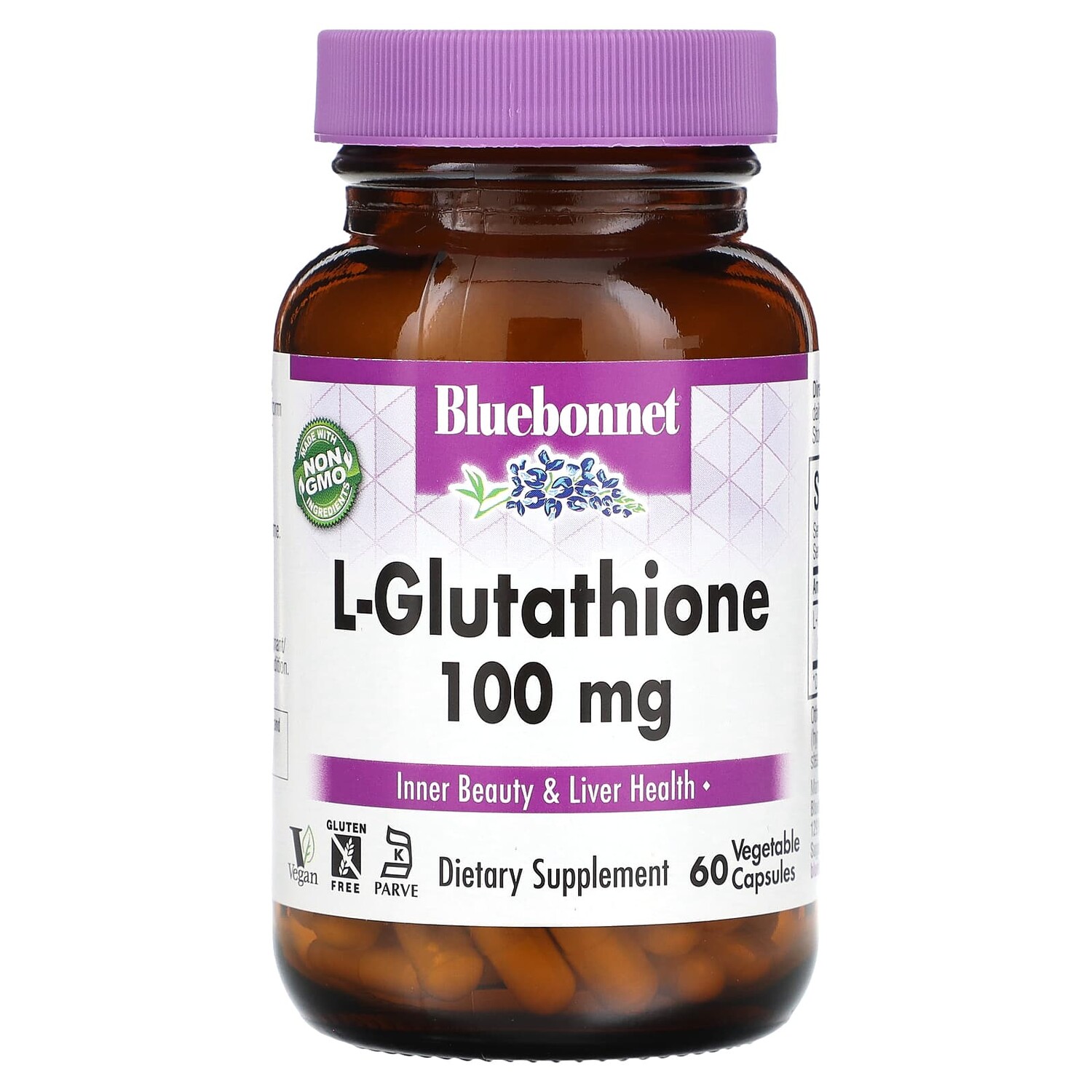 

L-глутатион, 100 мг, 60 растительных капсул, Bluebonnet Nutrition