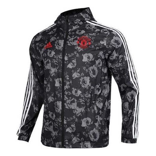 

Куртка adidas MUFC Windbreakr Soccer/Football Manchester United Zipper Hooded Jacket Black, черный