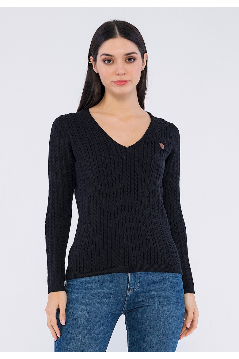 Приталенный вязаный свитер Giorgio Di Mare, черный