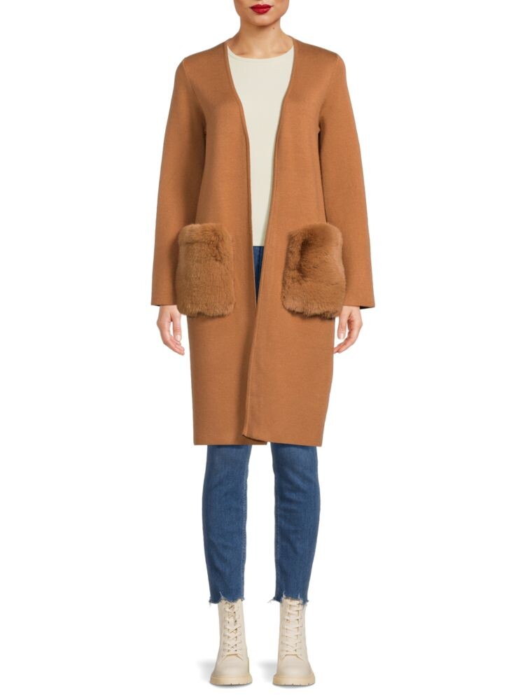 

Карманный кардиган из искусственного меха Saks Fifth Avenue, цвет Pecan