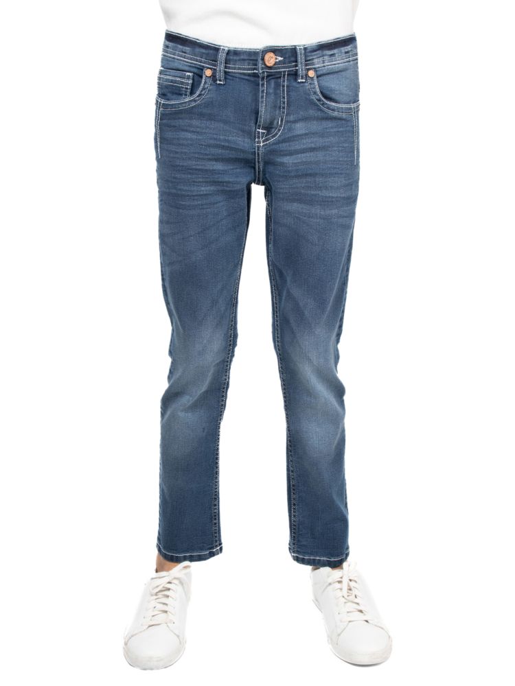 Потертые джинсы для мальчика Cultura, темно-синий